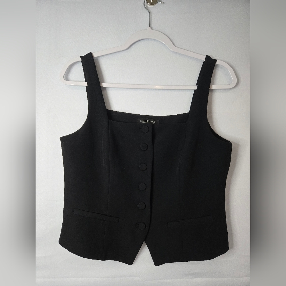 Rachel Zoe Black Button-Up Vest Size Medium